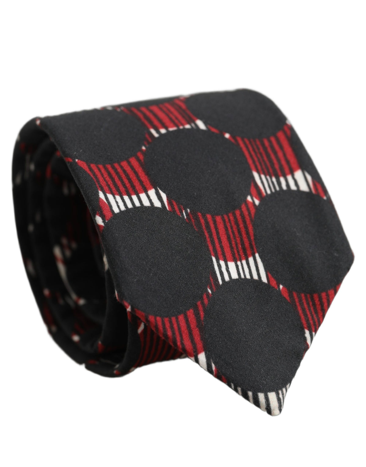 Dolce & Gabbana Multicolor Cotton Geometric Adjustable Tied Necktie Tie
