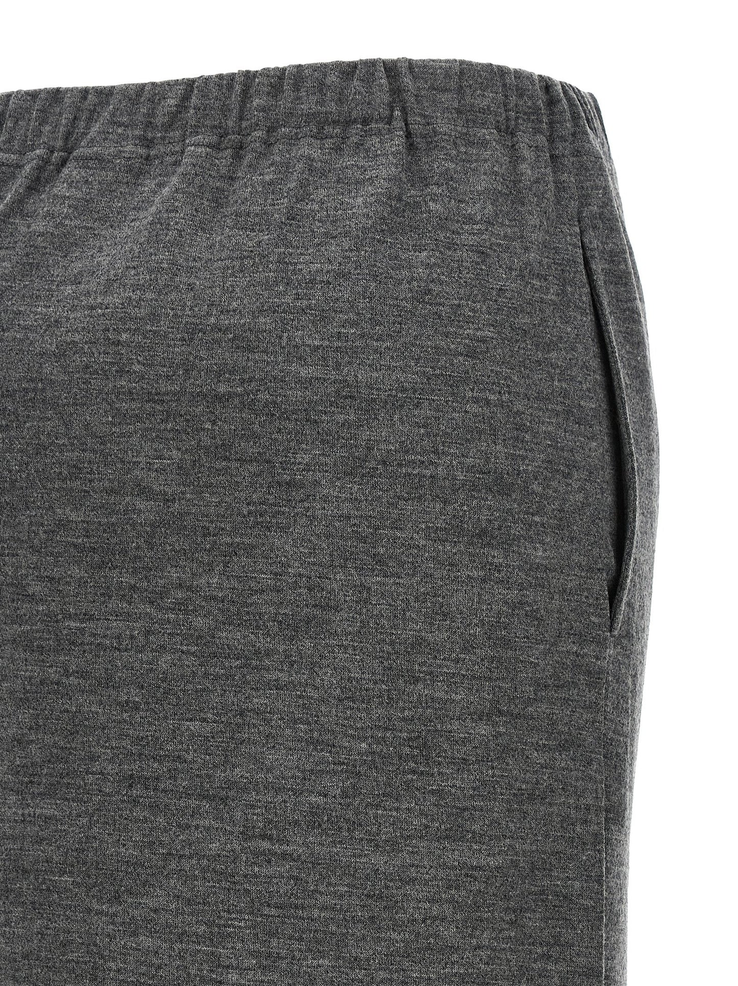 Junya Watanabe Gray Wool Midi Skirt