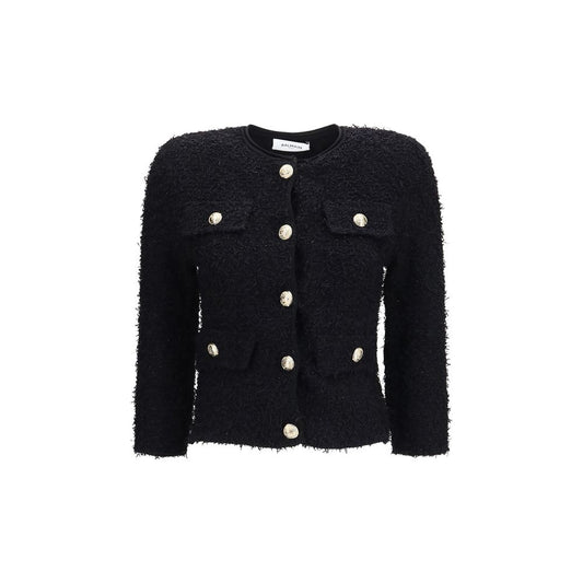 Balmain Black Viscose Full-Length Jacket