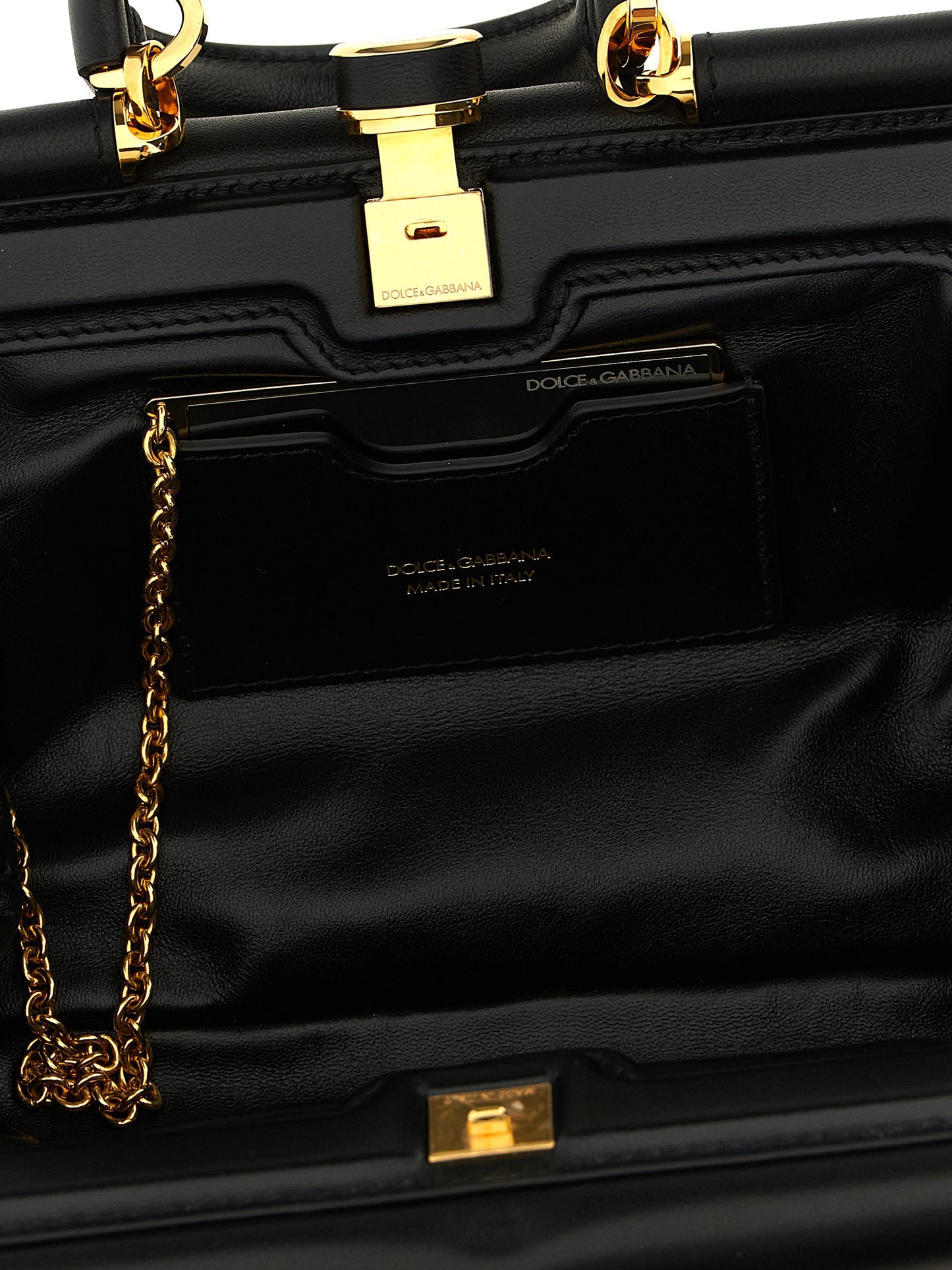 Dolce & Gabbana Black Lamb Leather Handbag