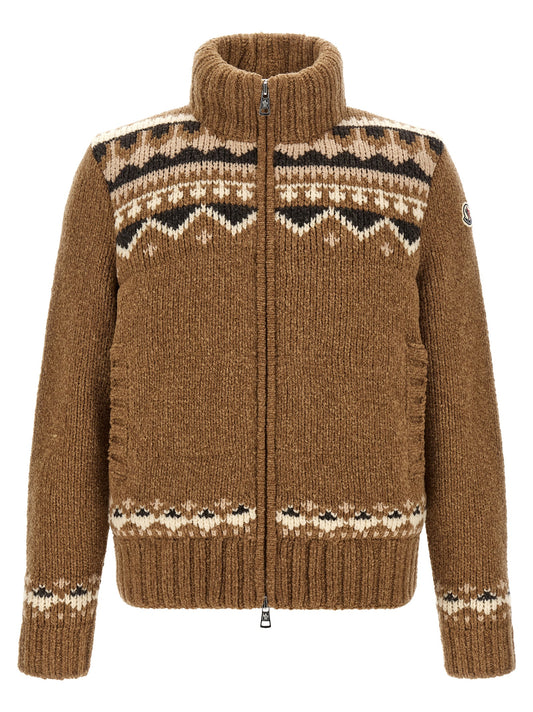 Moncler Brown Virgin Wool Cardigan