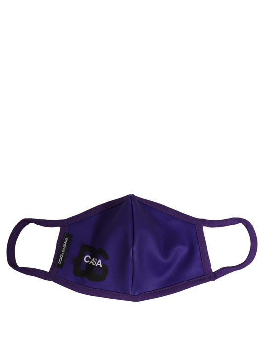 Dolce & Gabbana Purple Polyester DG CASA Logo Elastic Ear Strap Face Mask