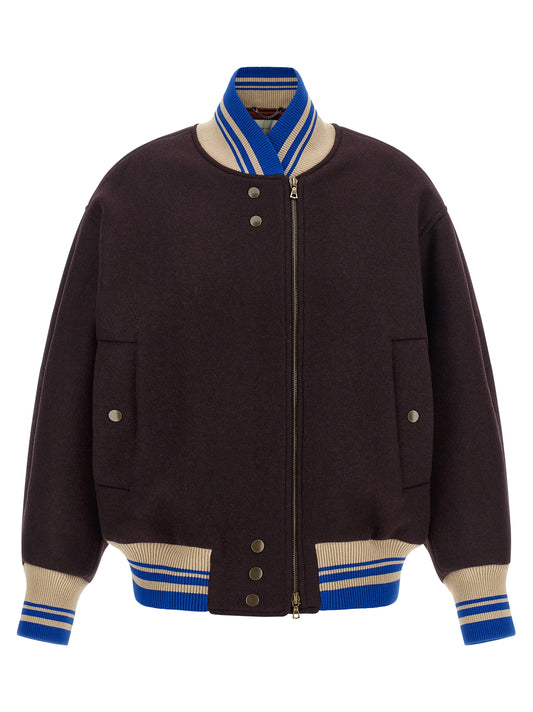 Dries Van Noten Purple Wool Bomber