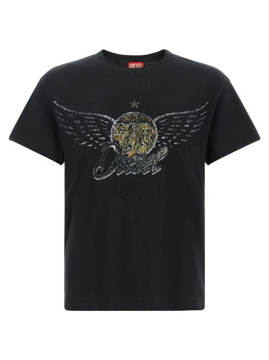 Diesel Black Cotton T-Shirt