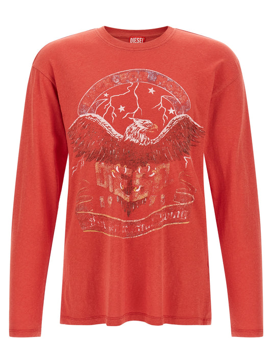 Diesel Red Cotton T-Shirt