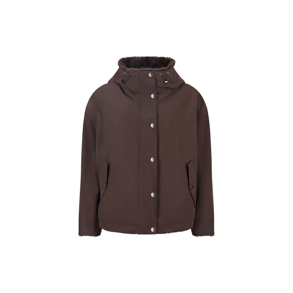 Max Mara Brown Cotton Full-Length Jacket
