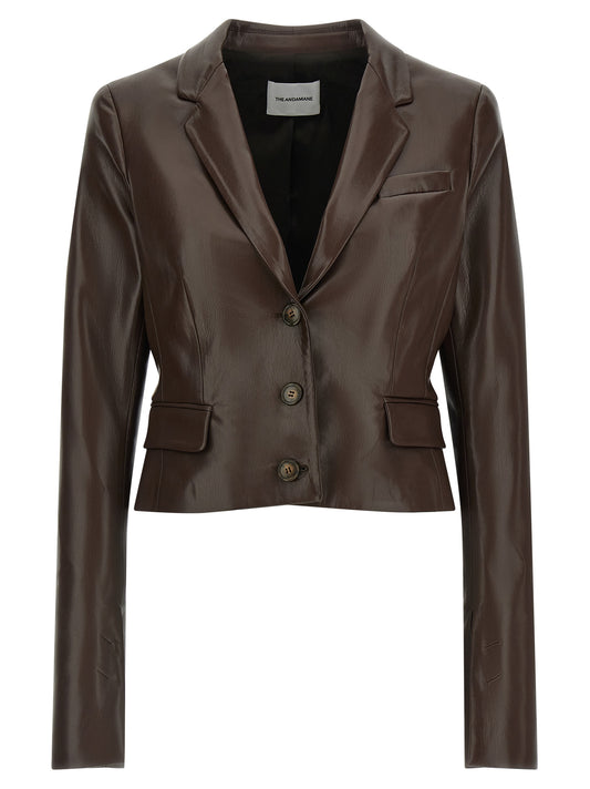 The Andamane Brown Polyester Blazer