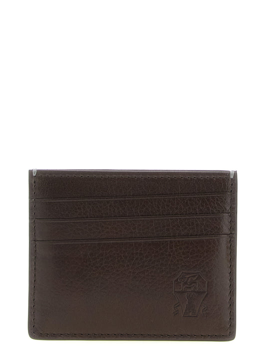 Brunello Cucinelli Brown Calfskin Cardholder