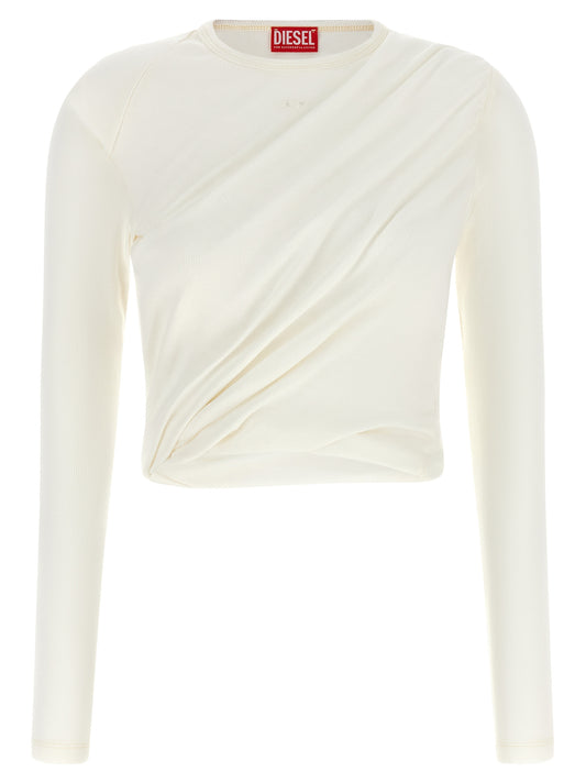 Diesel White Cotton Long Sleeve T-Shirt