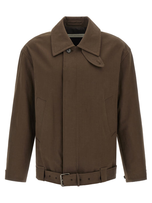Dries Van Noten Brown Cotton Full-Length Jacket