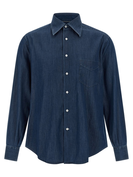 Brunello Cucinelli Blue Cotton Blouse