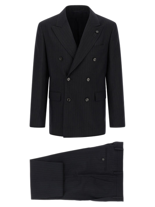 Lardini Blue Virgin Wool Two-Piece Suit