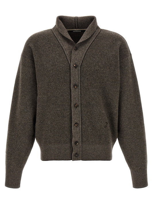 Jacquemus Brown Merino Wool Cardigan