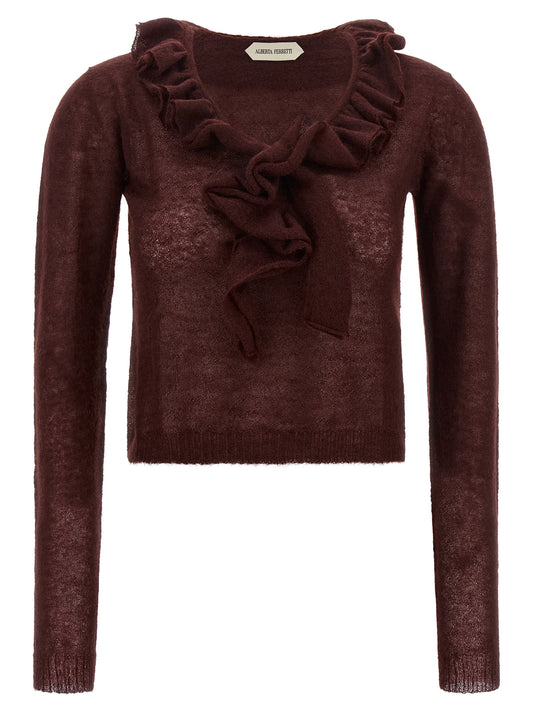 Alberta Ferretti Bordeaux Polyamide Cardigan