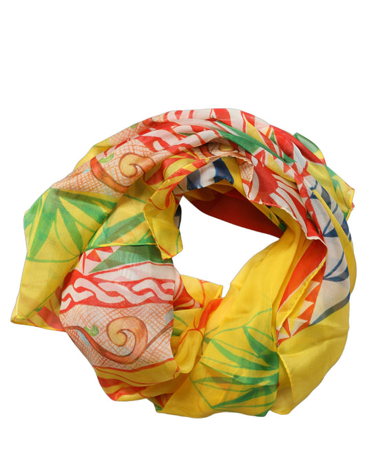 Dolce & Gabbana Multicolor Geometric Square Foulard Scarf