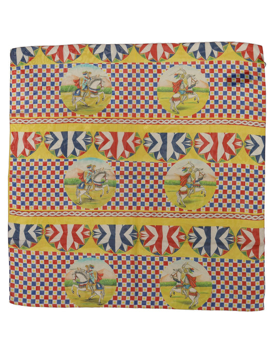Dolce & Gabbana Multicolor Silk Carretto Foulard Scarf
