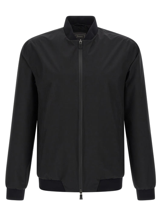 Herno Black Polyester Bomber