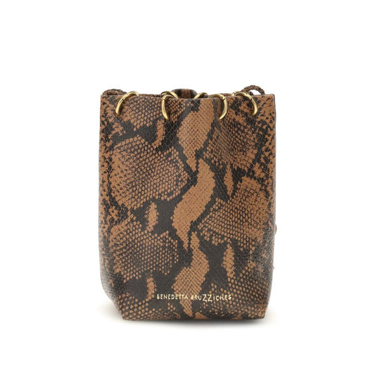 Benedetta Bruzziches Brown Calf Leather Bos Taurus Backet Bag