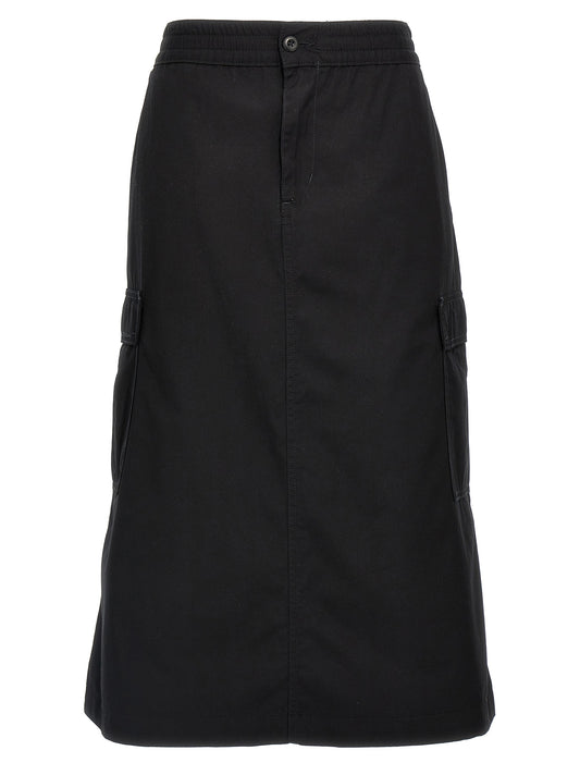 Carhartt Wip Black Cotton Midi Skirt