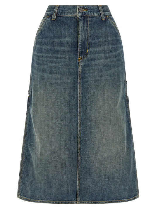 Carhartt Wip Blue Cotton Midi Skirt