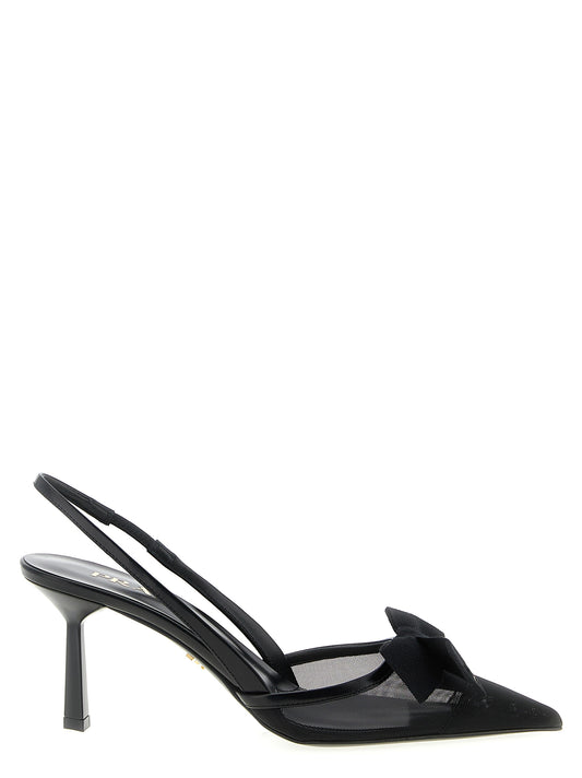 Prada Black Polyamide Mid Heel Pumps