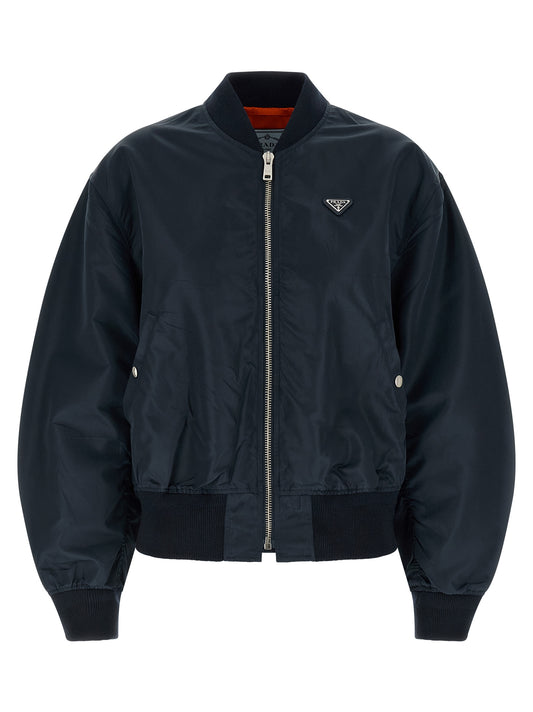 Prada Blue Polyamide Bomber