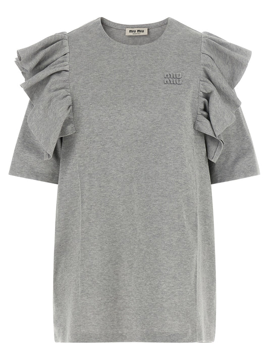 Miu Miu Gray Cotton Short Dress