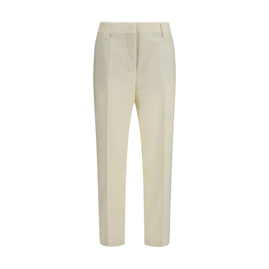 Versace Beige Wool Oves Aries Cropped Pants