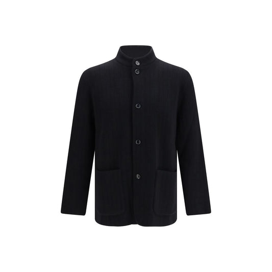 Lardini Black Wool Oves Aries Full-Length Jacket
