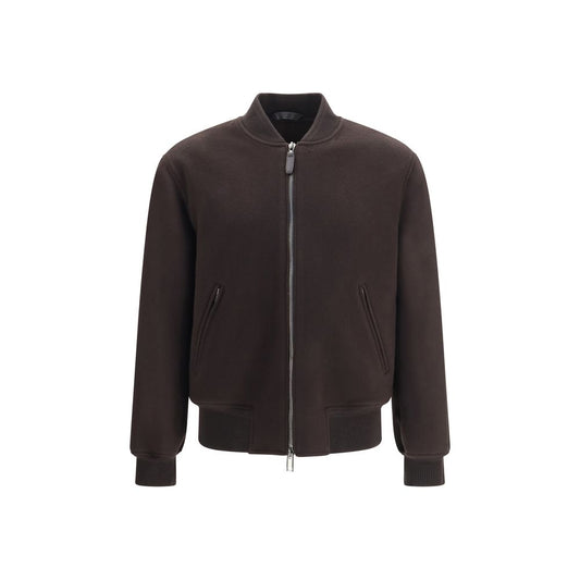 Brioni Brown Wool Oves Aries Bomber