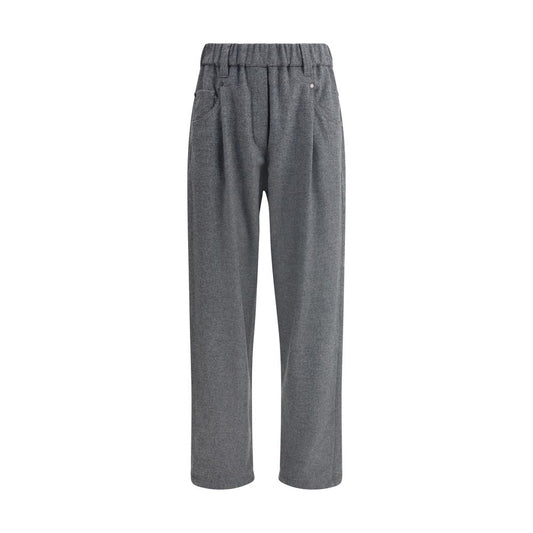 Brunello Cucinelli Gray Wool Oves Aries Casual Pants