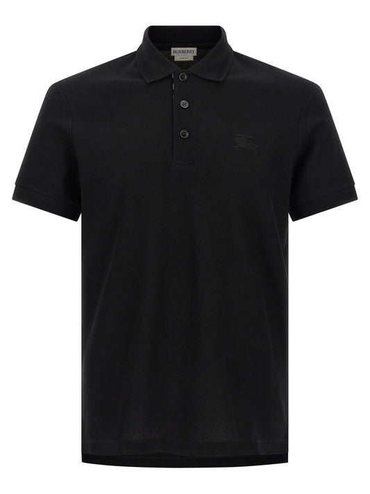 Burberry Black Cotton Polo Shirt