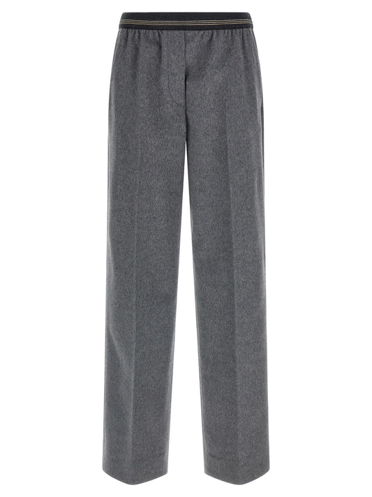 Miu Miu Gray Virgin Wool Casual Pants