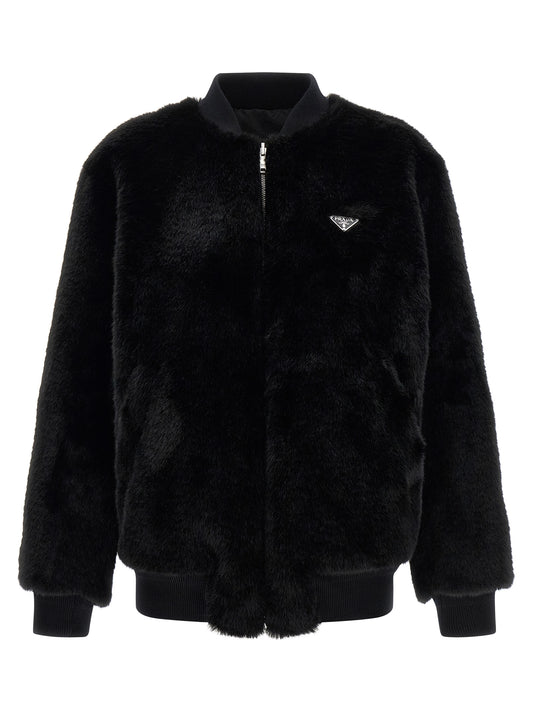 Prada Black Recycled Polyamide Bomber