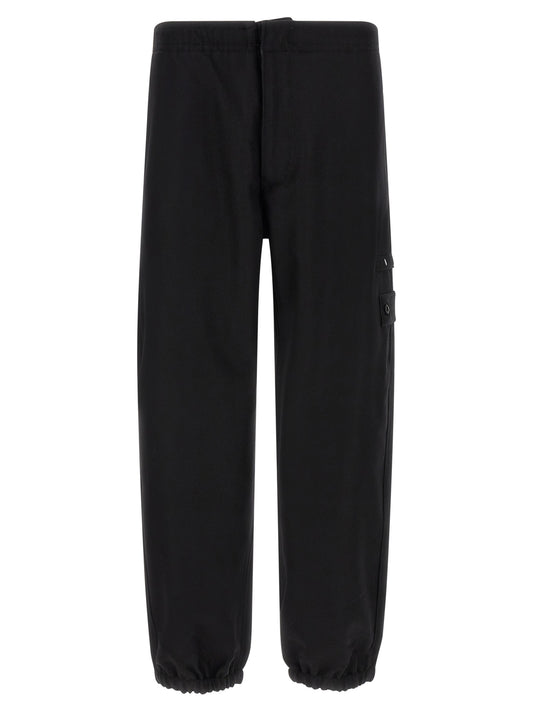 Stone Island Black Virgin Wool Cargo Pants