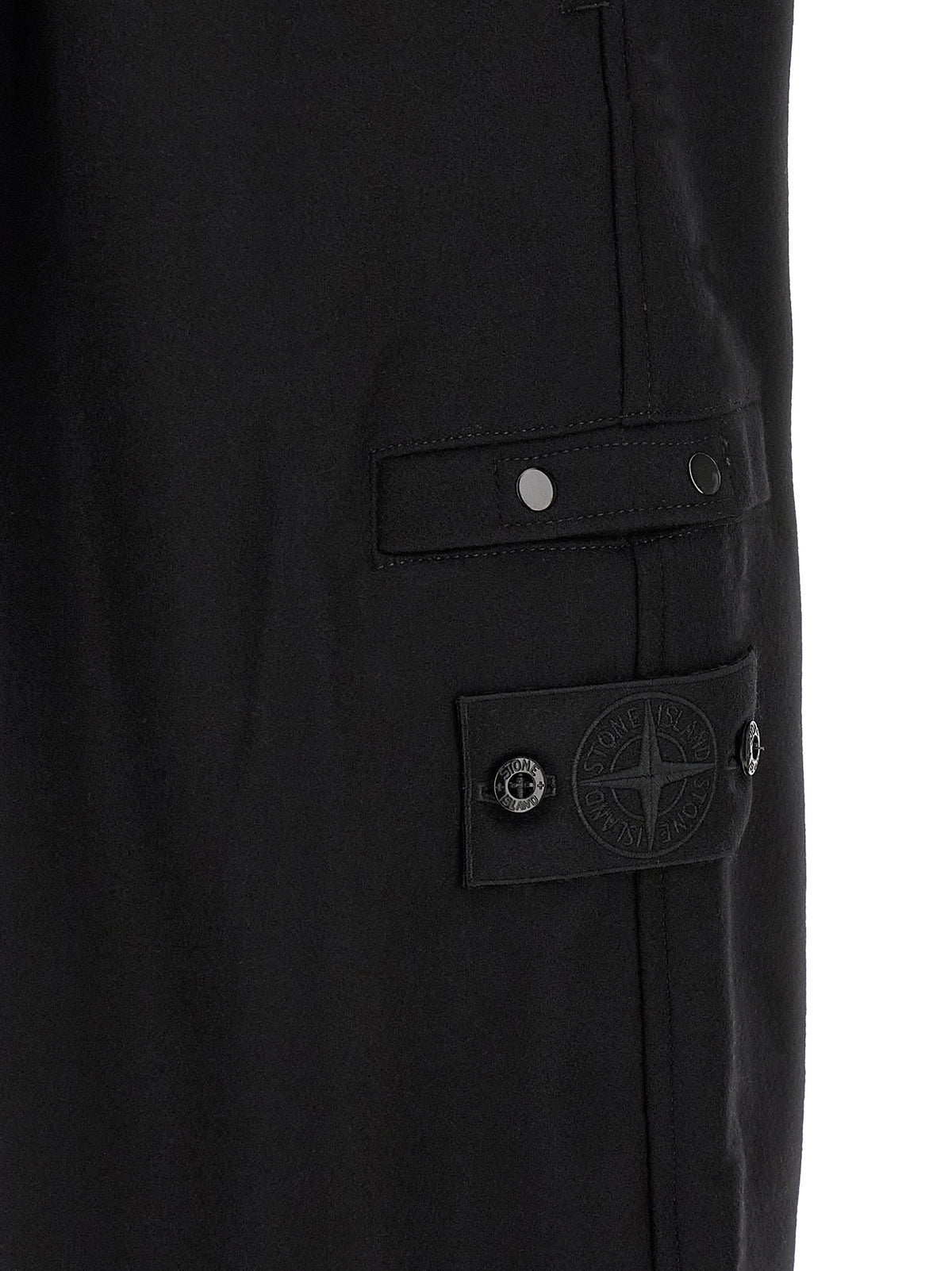Stone Island Black Virgin Wool Cargo Pants