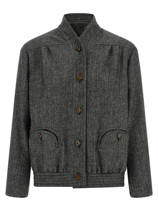 Blazé Milano Gray Virgin Wool Full-Length Jacket