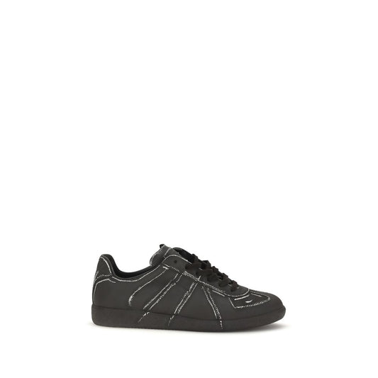 Maison Margiela Black Calf Leather Bos Taurus Low Top Sneakers