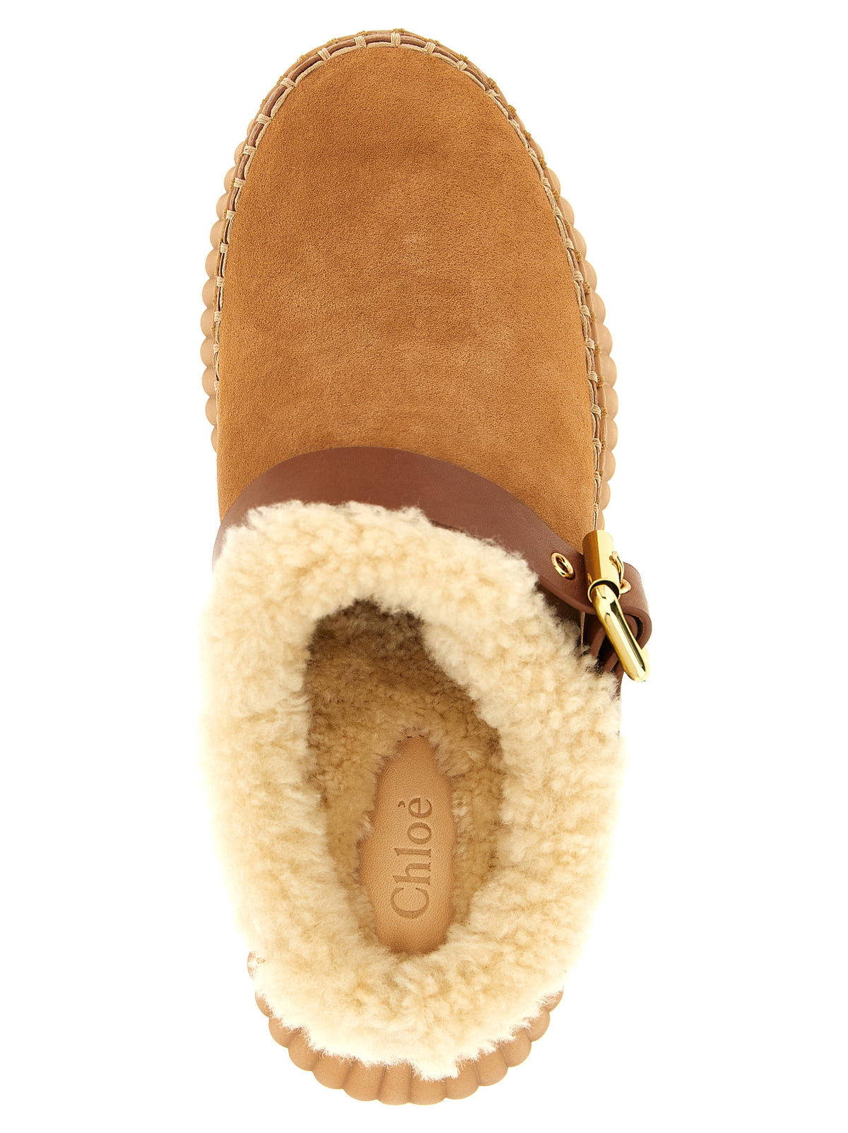 Chloé Brown Cowhide Wedge Sandals