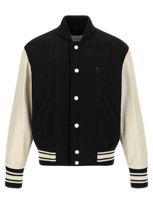 Ami Paris Bicolor Virgin Wool Bomber
