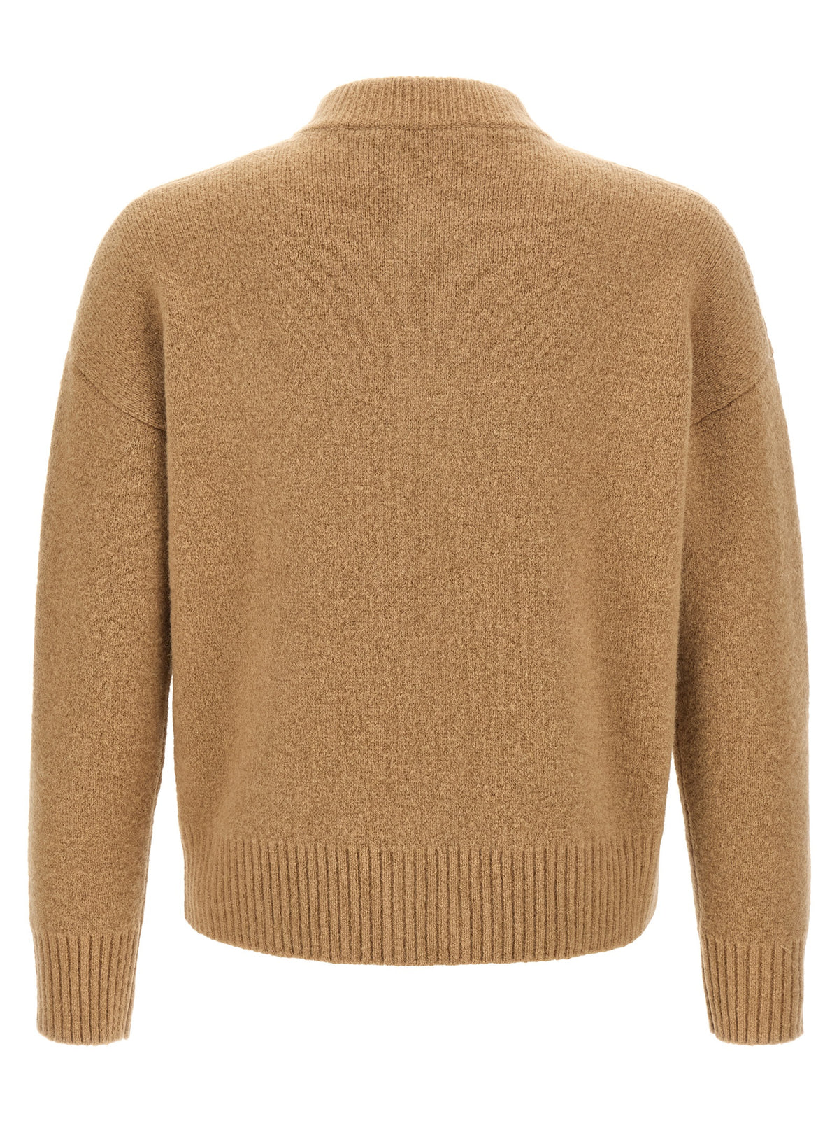 Ami Paris Beige Alpaca Leather Cardigan