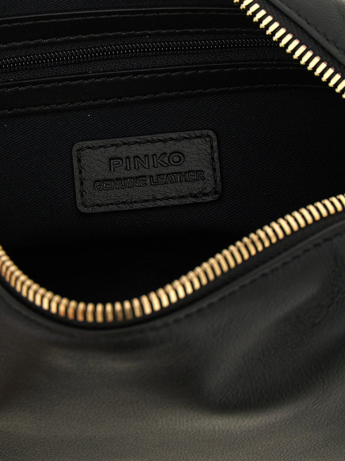 PINKO Black Lambskin Shoulder Bag
