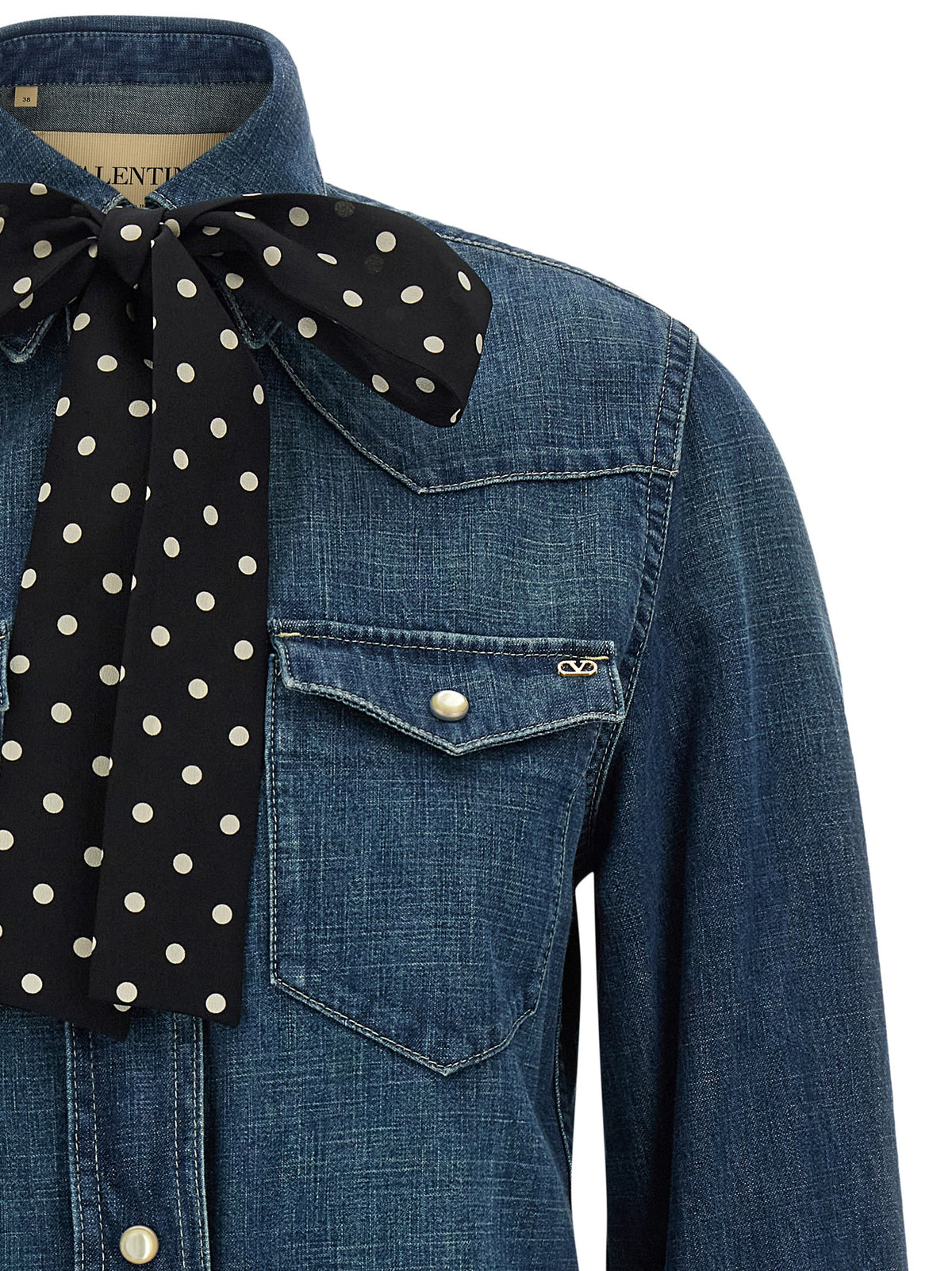 Valentino Garavani Blue Cotton Blouse
