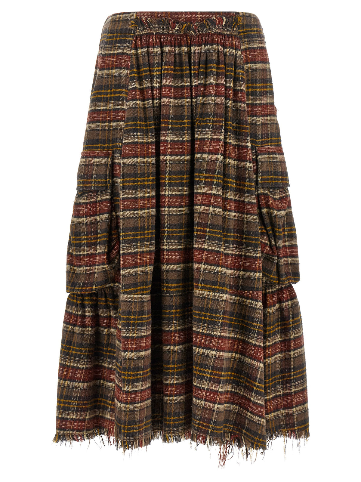 R13 Brown Cotton Mini Skirt