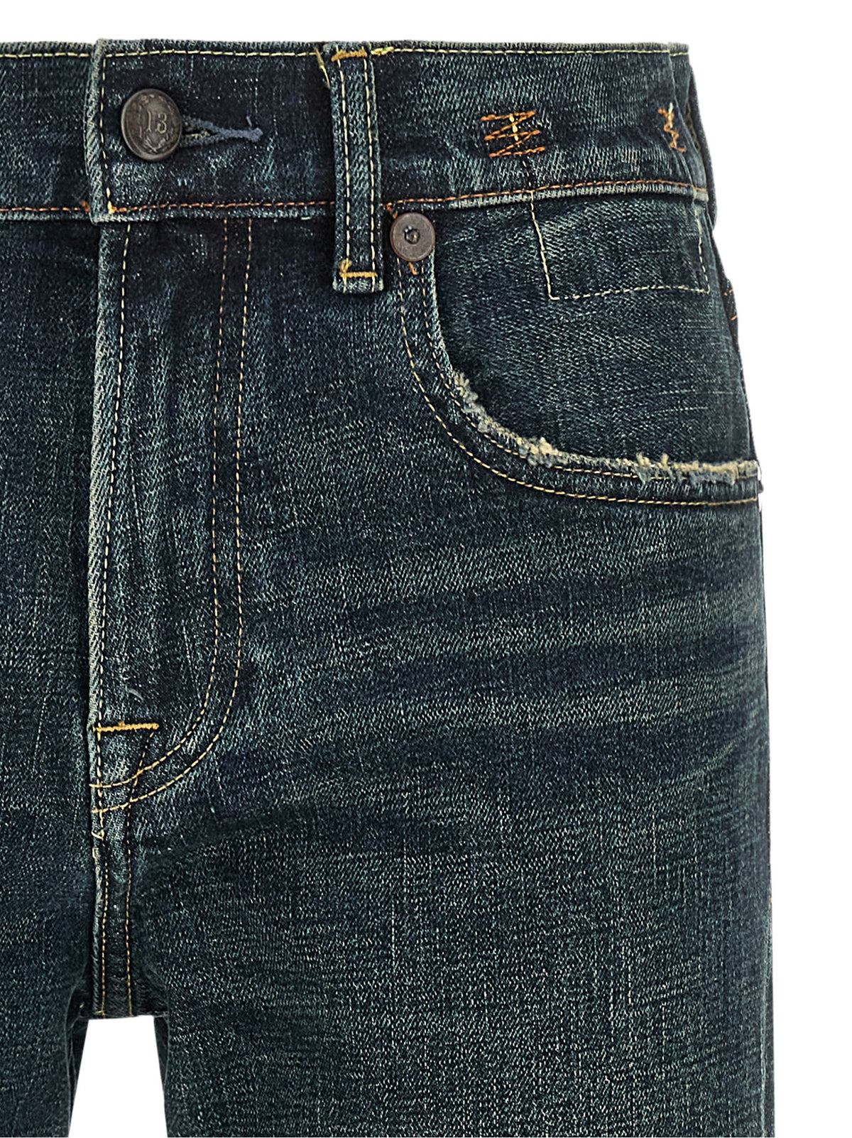 R13 Blue Cotton Straight-Leg Jeans