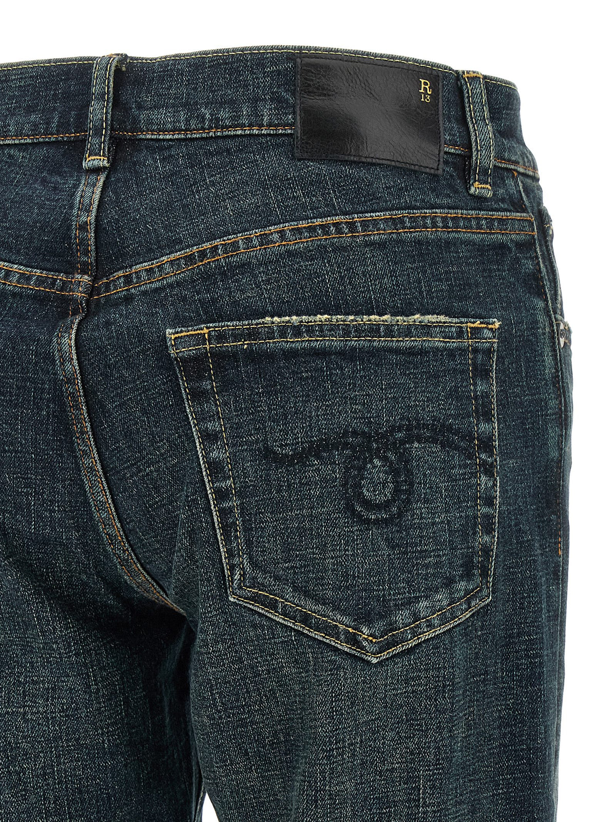 R13 Blue Cotton Straight-Leg Jeans