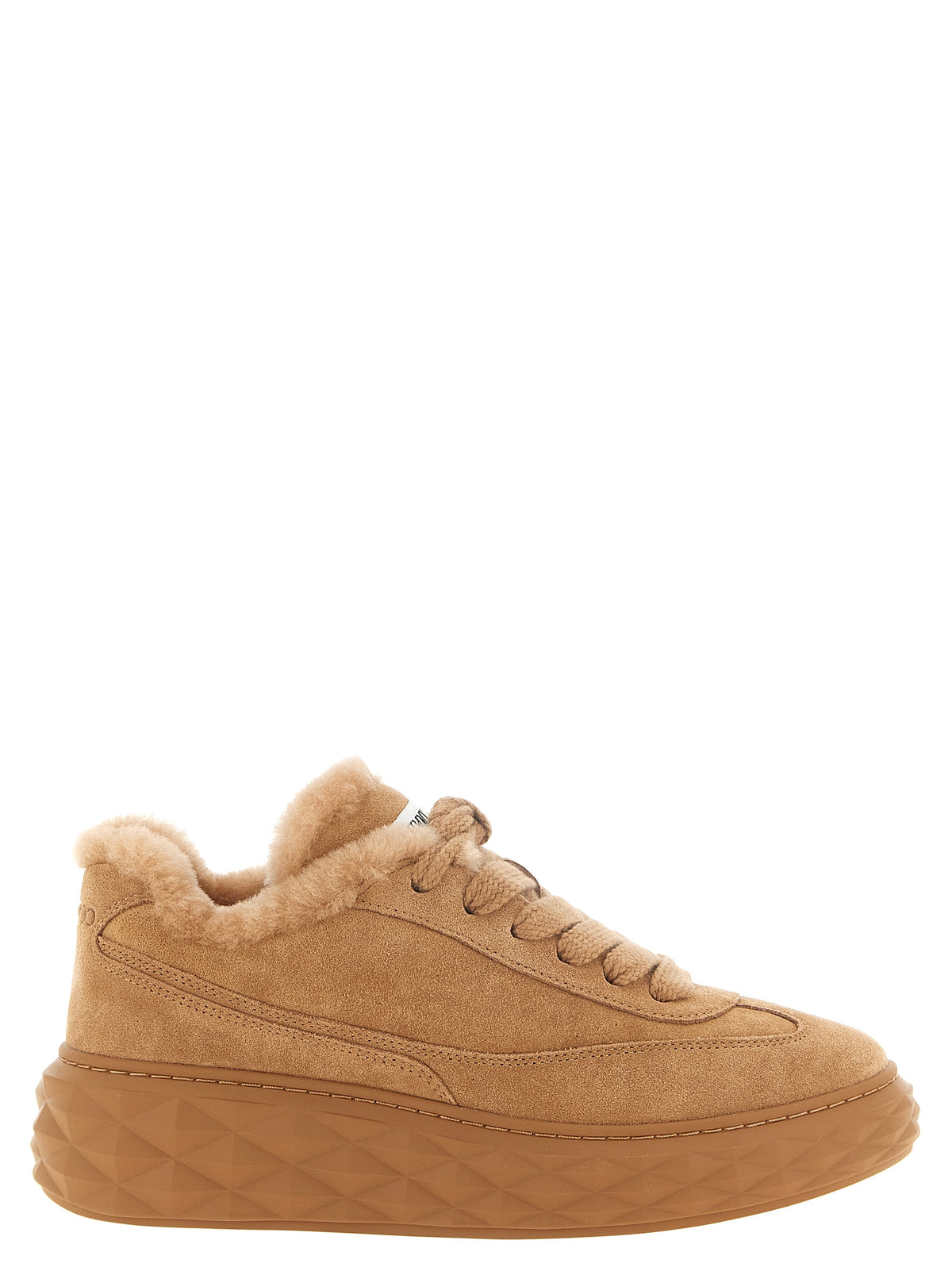 Jimmy Choo Beige Lamb Leather Chunky Sneakers