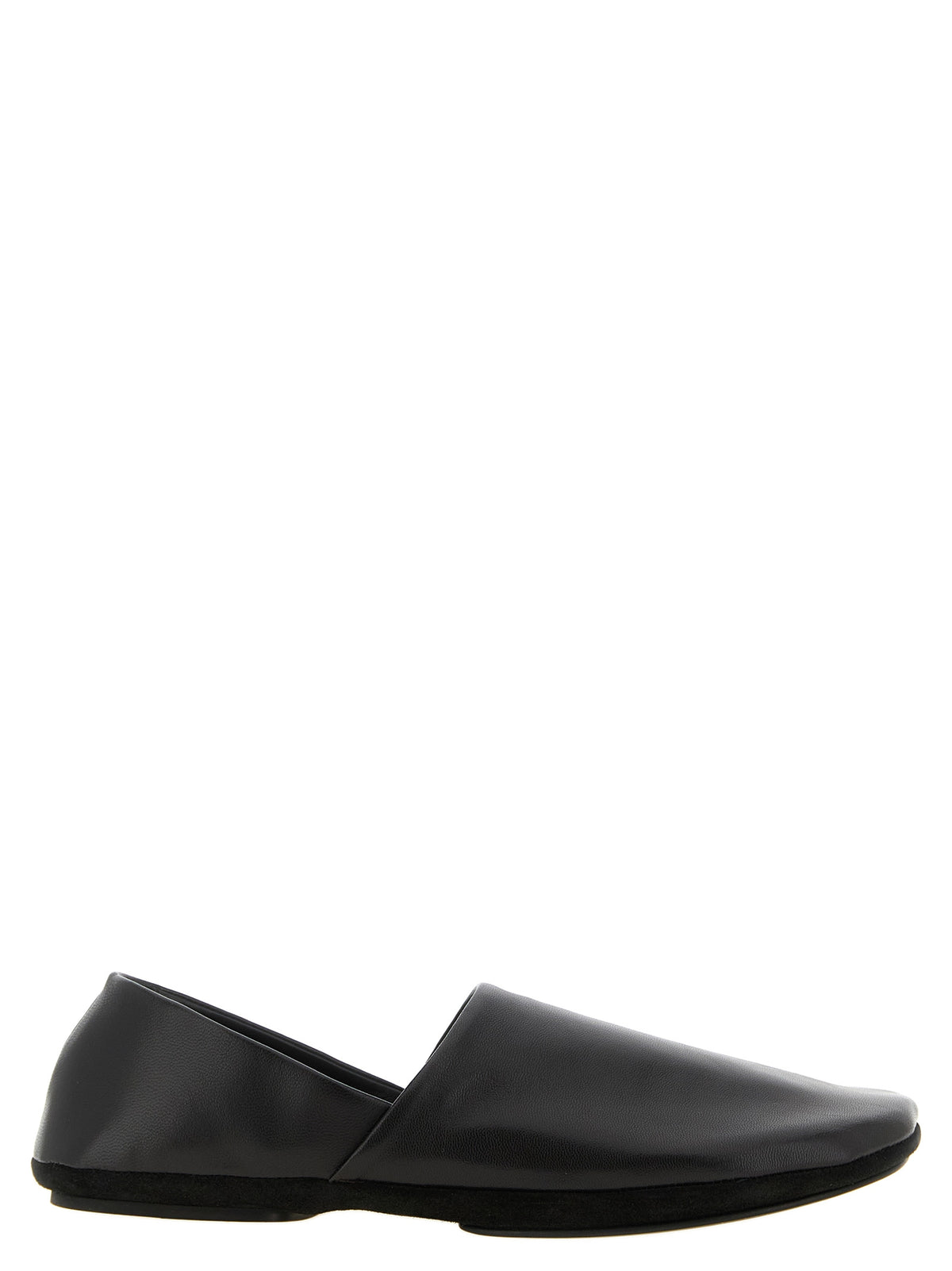 Lemaire Black Lamb Leather Slip-On Loafers