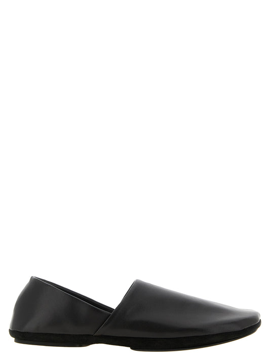 Lemaire Black Lamb Leather Slip-On Loafers