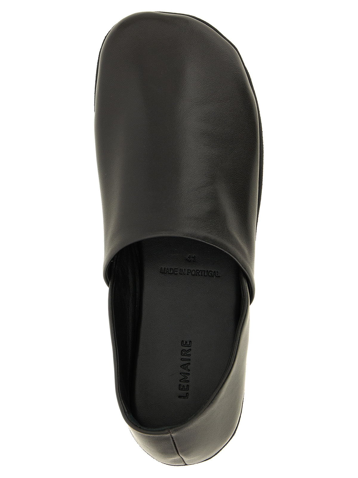Lemaire Black Lamb Leather Slip-On Loafers